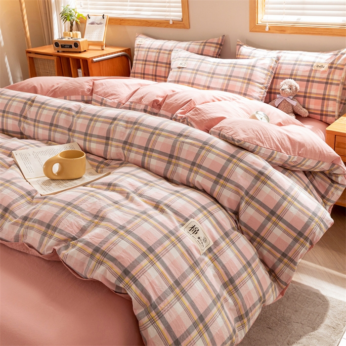 恋人优选 2025新款A类全棉纯棉水洗棉系列(AB版)单被套 被套单件 莫妮粉+脏粉(AB版)