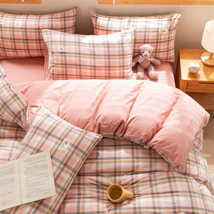 91家纺网 家纺一手货源 找家纺 恋人优选 2025新款A类全棉纯棉水洗棉系列(AB版)单被套 被套单件 莫妮粉+脏粉(AB版)