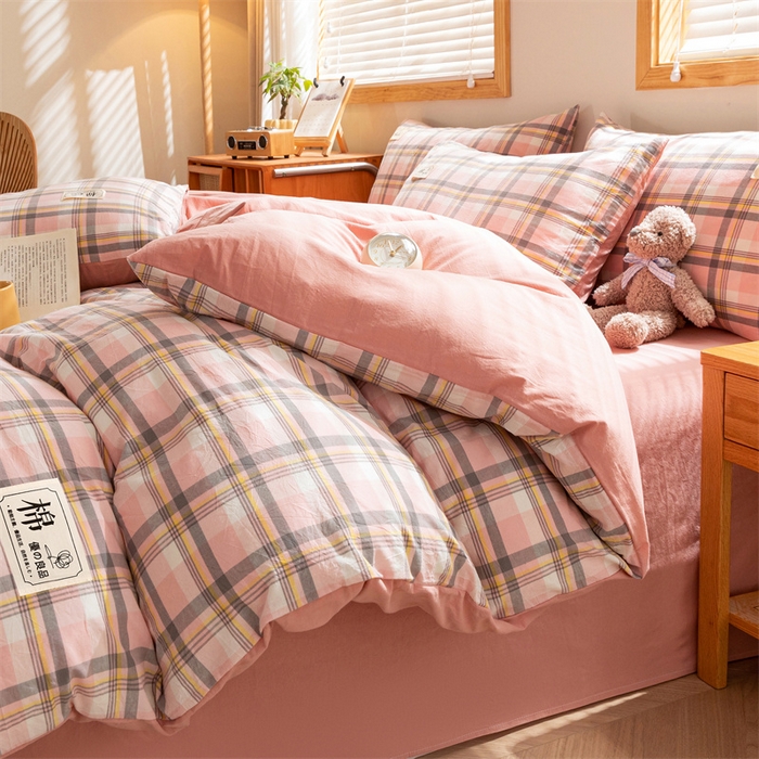 91家纺网 家纺一手货源 找家纺 恋人优选 2025新款A类全棉纯棉水洗棉系列(AB版)单被套 被套单件 莫妮粉+脏粉(AB版)