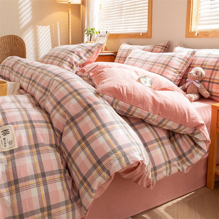 91家纺网 家纺一手货源 找家纺 恋人优选 2025新款A类全棉纯棉水洗棉系列(AB版)单被套 被套单件 莫妮粉+脏粉(AB版)