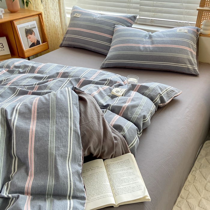 91家纺网 家纺一手货源 找家纺 恋人优选 2025新款A类全棉纯棉水洗棉系列(AB版)单被套 被套单件 纽约灰(AB版)