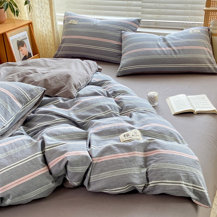 91家纺网 家纺一手货源 找家纺 恋人优选 2025新款A类全棉纯棉水洗棉系列(AB版)单被套 被套单件 纽约灰(AB版)