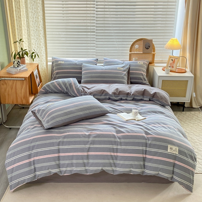 91家纺网 家纺一手货源 找家纺 恋人优选 2025新款A类全棉纯棉水洗棉系列(AB版)单被套 被套单件 纽约灰(AB版)