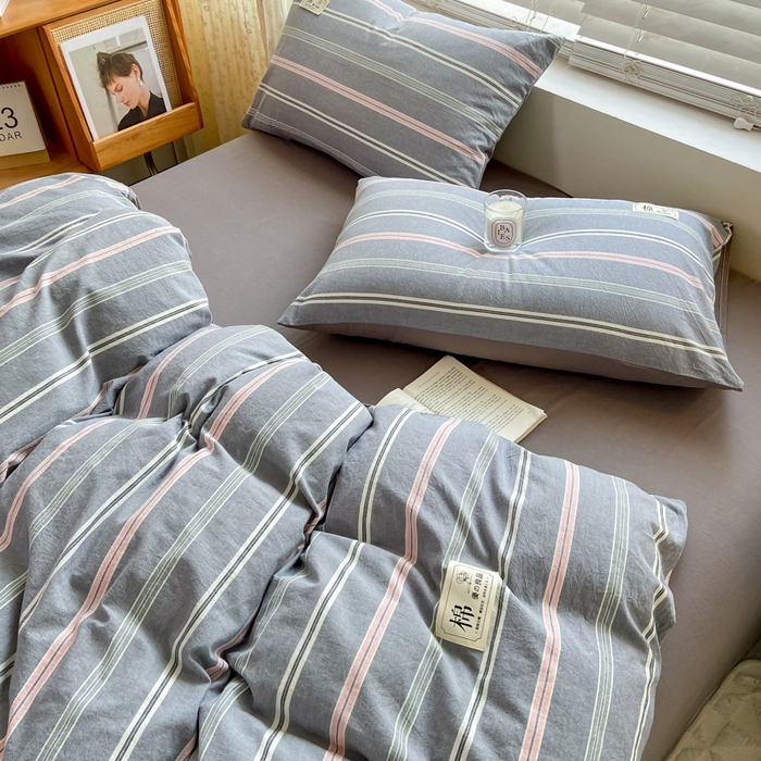 91家纺网 家纺一手货源 找家纺 恋人优选 2025新款A类全棉纯棉水洗棉系列(AB版)单被套 被套单件 纽约灰(AB版)