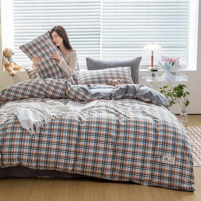 91家纺网 家纺一手货源 找家纺 恋人优选 2025新款A类全棉纯棉水洗棉系列(AB版)单被套 被套单件 朋克+浅灰(AB版)