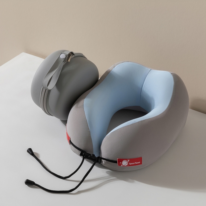 91家纺网 家纺一手货源 找家纺 （总）金喜 2025新款凉感U型枕记忆枕便携冰丝护颈枕差旅护颈枕头礼盒-双拼色系列