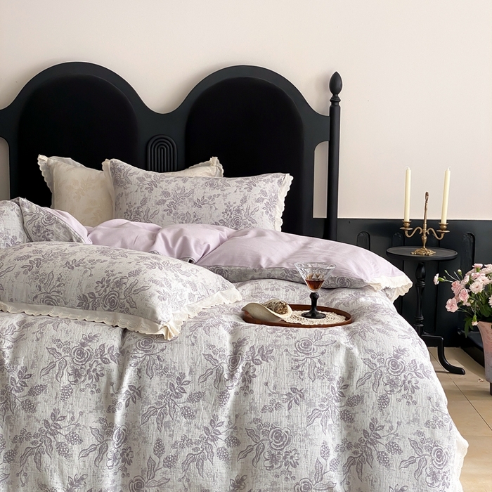 91家纺网 家纺一手货源 找家纺 （总）梦享生活家居2025新款色织全棉双层纱提花四件套