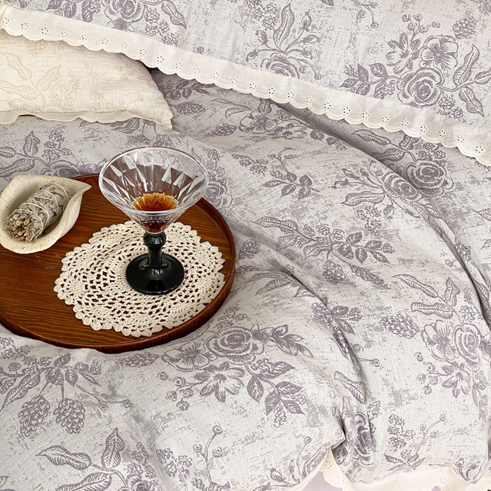 91家纺网 家纺一手货源 找家纺 （总）梦享生活家居2025新款色织全棉双层纱提花四件套