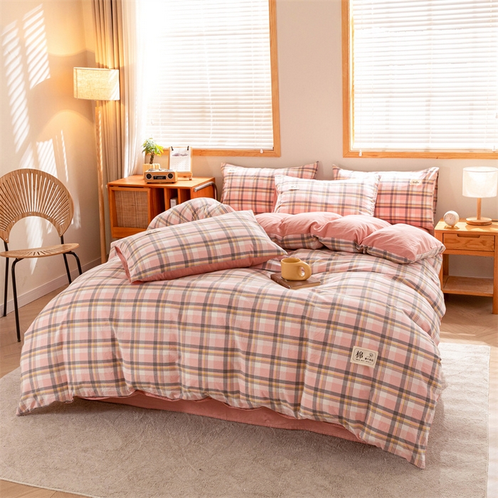 91家纺网 家纺一手货源 找家纺 恋人优选 2025新款A类全棉纯棉水洗棉系列(AB版)四件套 莫妮粉+脏粉(AB版)