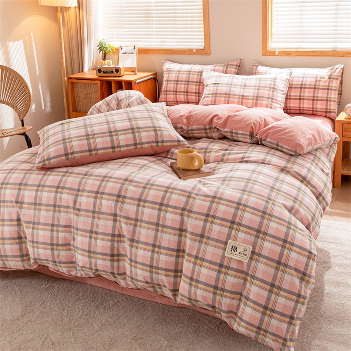 91家纺网 家纺一手货源 找家纺 恋人优选 2025新款A类全棉纯棉水洗棉系列(AB版)四件套 莫妮粉+脏粉(AB版)