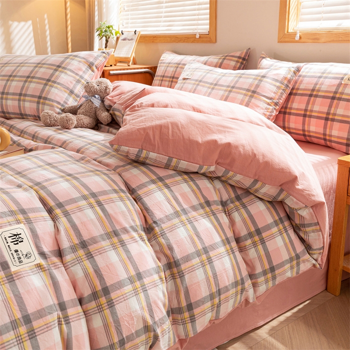 91家纺网 家纺一手货源 找家纺 恋人优选 2025新款A类全棉纯棉水洗棉系列(AB版)四件套 莫妮粉+脏粉(AB版)