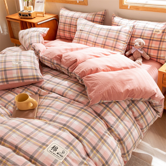 91家纺网 家纺一手货源 找家纺 恋人优选 2025新款A类全棉纯棉水洗棉系列(AB版)四件套 莫妮粉+脏粉(AB版)