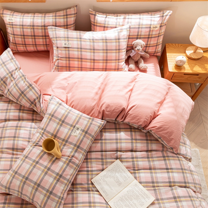 91家纺网 家纺一手货源 找家纺 恋人优选 2025新款A类全棉纯棉水洗棉系列(AB版)四件套 莫妮粉+脏粉(AB版)