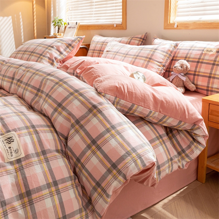 91家纺网 家纺一手货源 找家纺 恋人优选 2025新款A类全棉纯棉水洗棉系列(AB版)四件套 莫妮粉+脏粉(AB版)