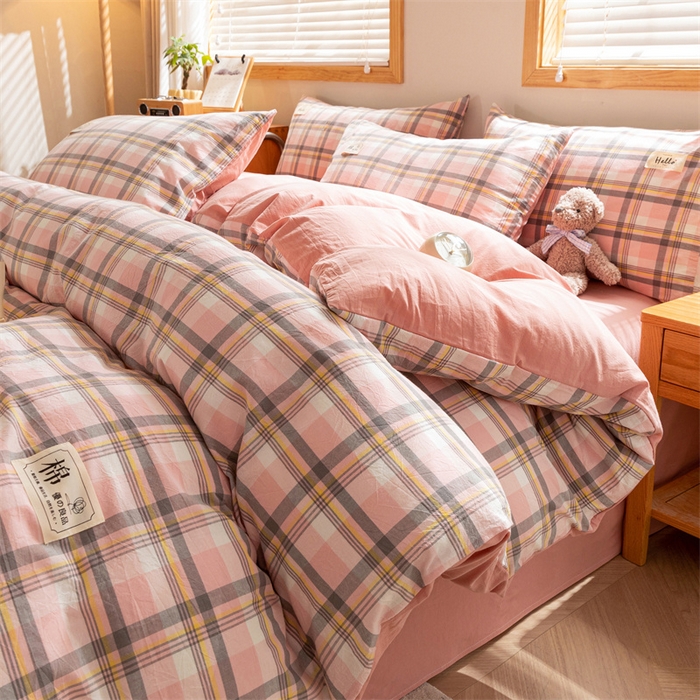 91家纺网 家纺一手货源 找家纺 恋人优选 2025新款A类全棉纯棉水洗棉系列(AB版)四件套 莫妮粉+脏粉(AB版)