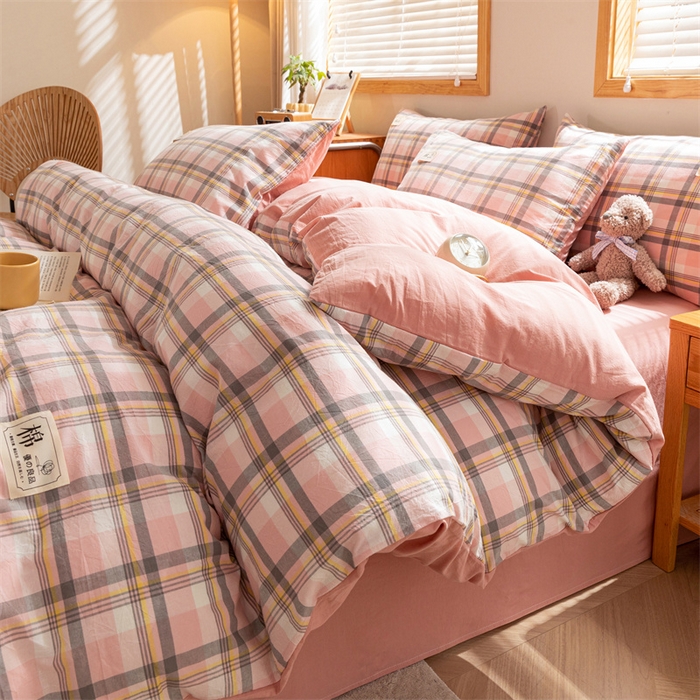 91家纺网 家纺一手货源 找家纺 恋人优选 2025新款A类全棉纯棉水洗棉系列(AB版)四件套 莫妮粉+脏粉(AB版)