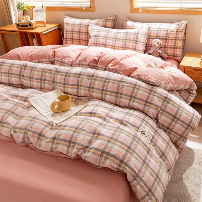 91家纺网 家纺一手货源 找家纺 恋人优选 2025新款A类全棉纯棉水洗棉系列(AB版)四件套 莫妮粉+脏粉(AB版)