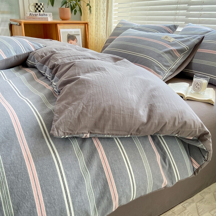 91家纺网 家纺一手货源 找家纺 恋人优选 2025新款A类全棉纯棉水洗棉系列(AB版)四件套 纽约灰(AB版)