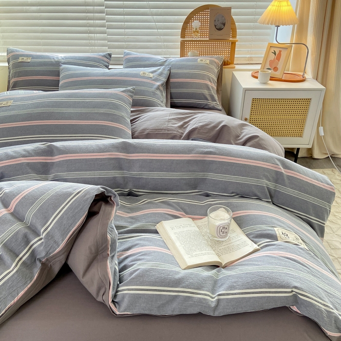 91家纺网 家纺一手货源 找家纺 恋人优选 2025新款A类全棉纯棉水洗棉系列(AB版)四件套 纽约灰(AB版)