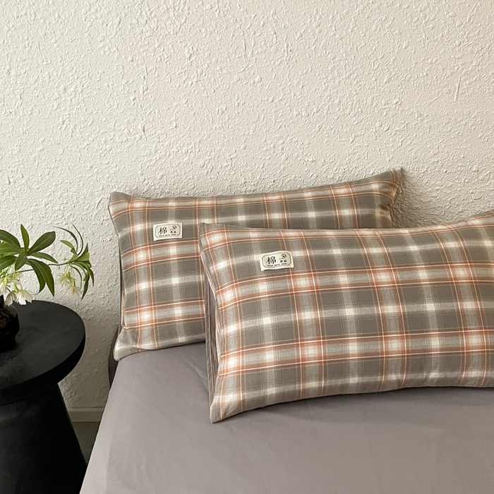 91家纺网 家纺一手货源 找家纺 恋人优选 2025新款A类全棉纯棉水洗棉系列(AB版)四件套 诺卡+浅灰(AB版)