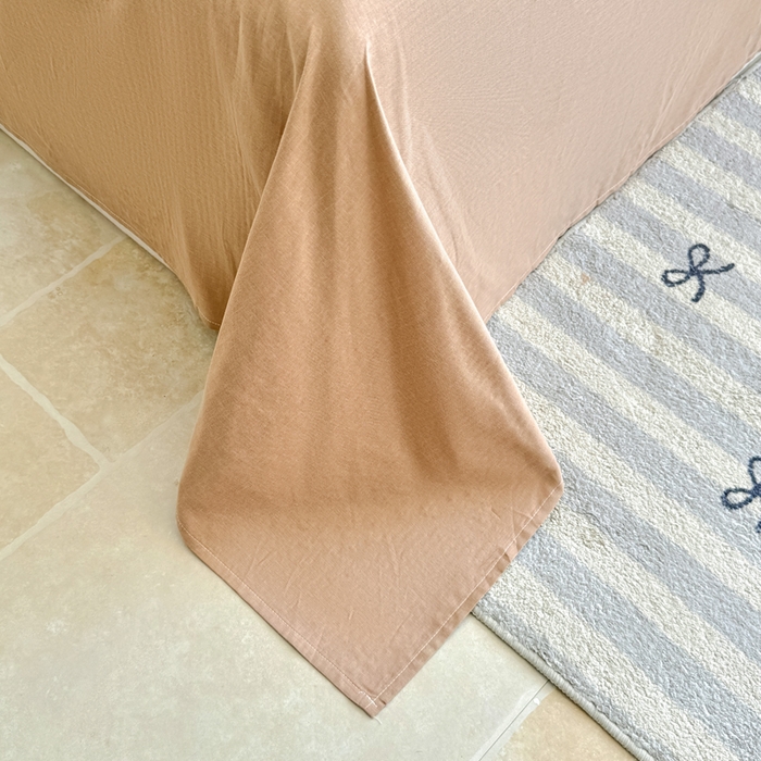 91家纺网 家纺一手货源 找家纺 恋佳居 2026新款A类全棉有氧双层纱印花毛巾绣贝壳边四件套 白月光