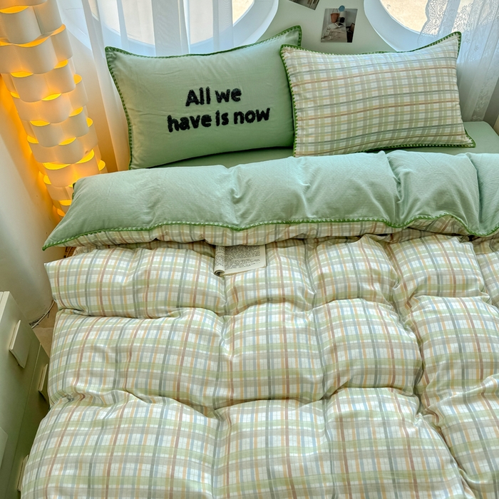 91家纺网 家纺一手货源 找家纺 恋佳居 2026新款A类全棉有氧双层纱印花毛巾绣贝壳边四件套 第五大道