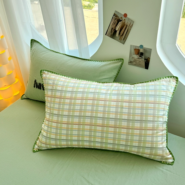 91家纺网 家纺一手货源 找家纺 恋佳居 2026新款A类全棉有氧双层纱印花毛巾绣贝壳边四件套 第五大道