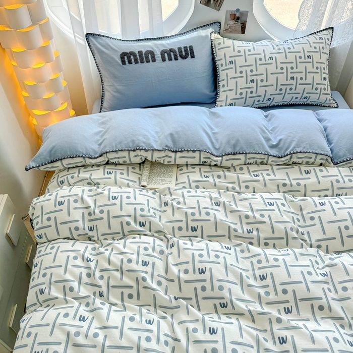 91家纺网 家纺一手货源 找家纺 恋佳居 2026新款A类全棉有氧双层纱印花毛巾绣贝壳边四件套 矿野