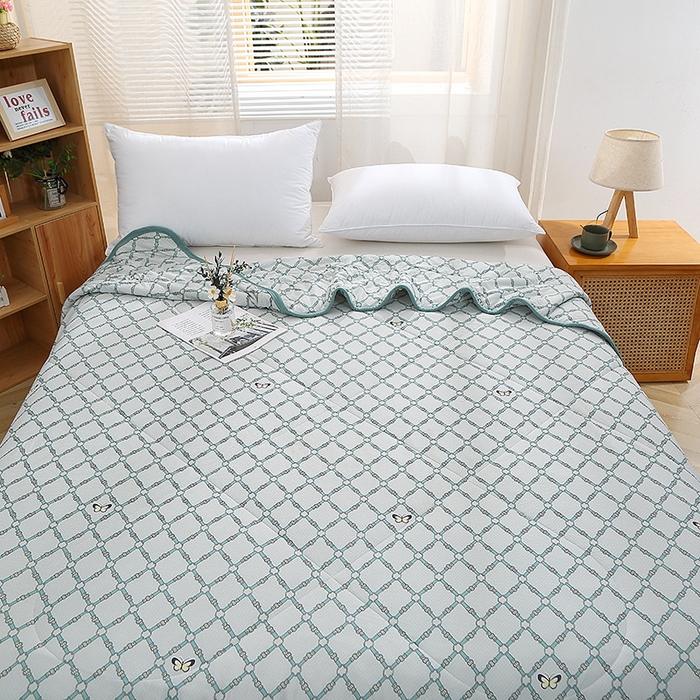 91家纺网 家纺一手货源 找家纺 贝兰仙奴 2025新款针织棉夏被 蝴蝶格兰