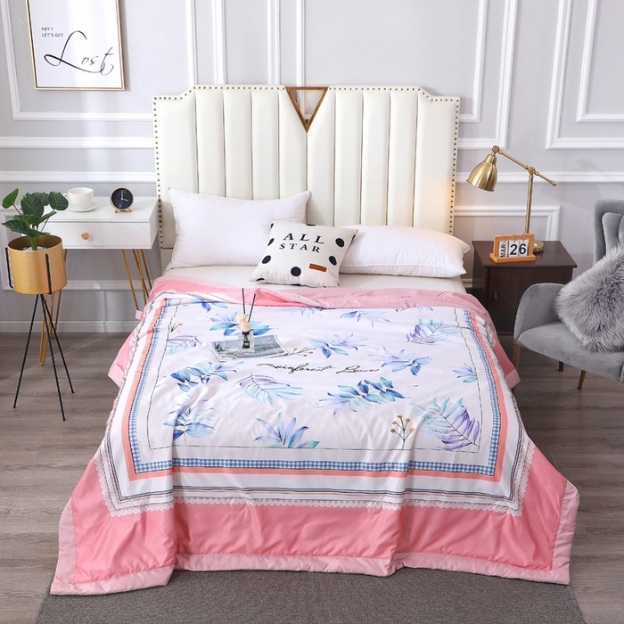 91家纺网 家纺一手货源 找家纺 贝兰仙奴 2025新款水洗天丝大中国风版夏被 枫林晚