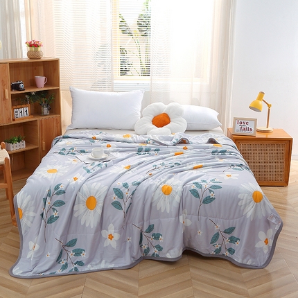 贝兰仙奴 2025新款针织棉夏被 大叶菊花