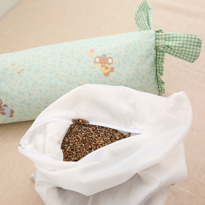 91家纺网 家纺一手货源 找家纺 梦叶草 2025新款全棉双层纱萌兔荞麦枕芯护颈枕头50*16*16cm（±2cm） 萌兔荞麦枕-萌象墩墩