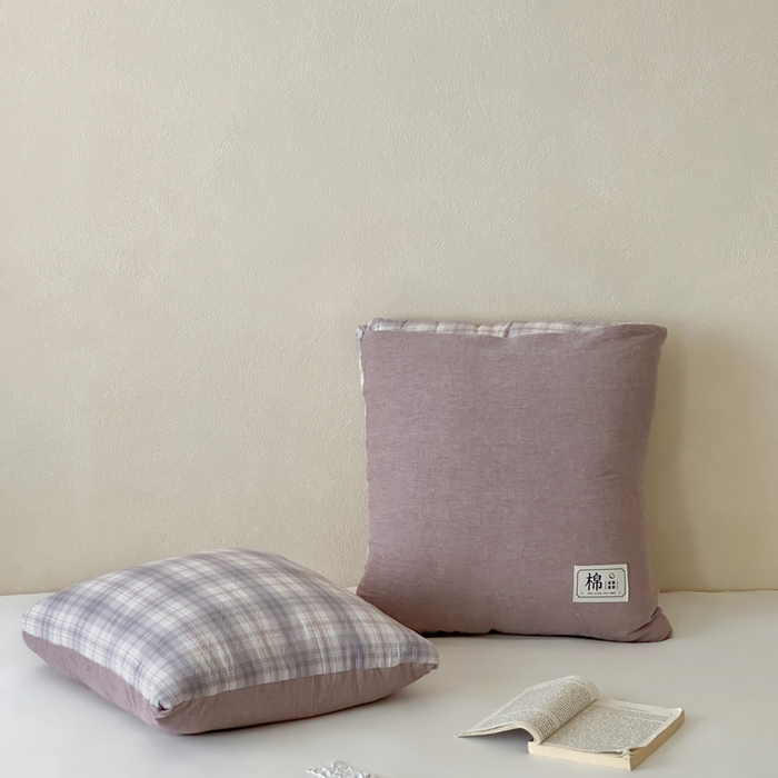 91家纺网 家纺一手货源 找家纺 多米家居 2025新款全棉水洗棉抱枕被 极光-紫