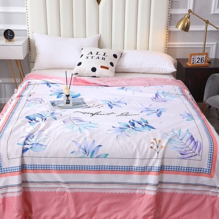 91家纺网 家纺一手货源 找家纺 贝兰仙奴 2025新款水洗天丝大中国风版夏被 枫林晚