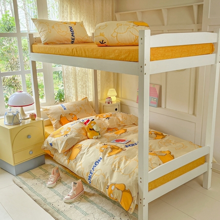 91家纺网 家纺一手货源 找家纺 （总）金爱家 2025新款宝可梦正版授权纯棉卡通皮卡丘学生宿舍三件套四件套系列