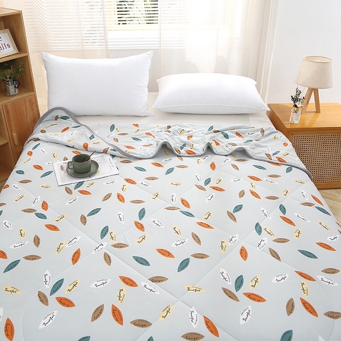 91家纺网 家纺一手货源 找家纺 贝兰仙奴 2025新款针织棉夏被 羽叶