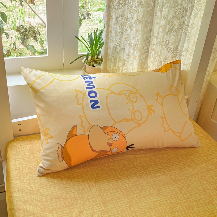 91家纺网 家纺一手货源 找家纺 金爱家 2025新款宝可梦正版授权纯棉卡通皮卡丘学生宿舍三件套四件套系列 棉宝可梦-奶黄可达鸭