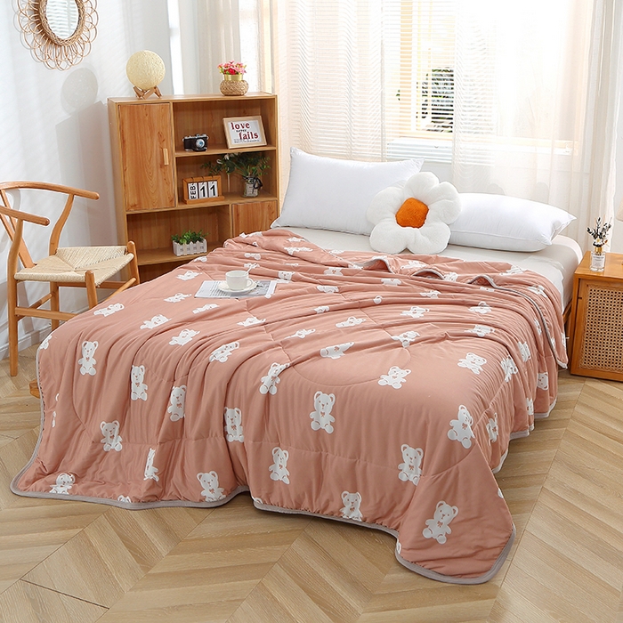 91家纺网 家纺一手货源 找家纺 贝兰仙奴 2025新款针织棉夏被 小白熊玉