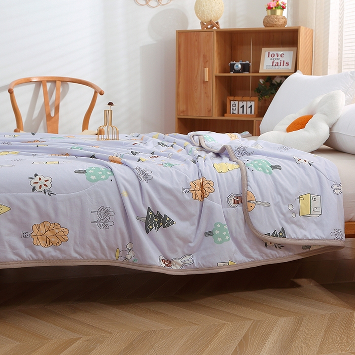 91家纺网 家纺一手货源 找家纺 贝兰仙奴 2025新款针织棉夏被 森林物语