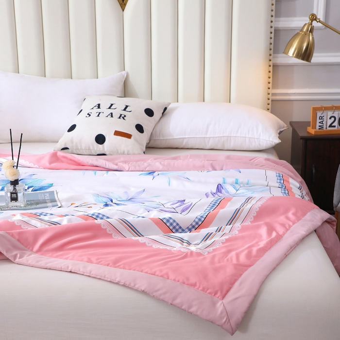 91家纺网 家纺一手货源 找家纺 贝兰仙奴 2025新款水洗天丝大中国风版夏被 枫林晚