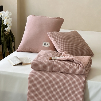 多米家居 2025新款全棉水洗棉抱枕被 岛屿-红