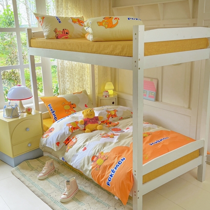 91家纺网 家纺一手货源 找家纺 （总）金爱家 2025新款宝可梦正版授权纯棉卡通皮卡丘学生宿舍三件套四件套系列