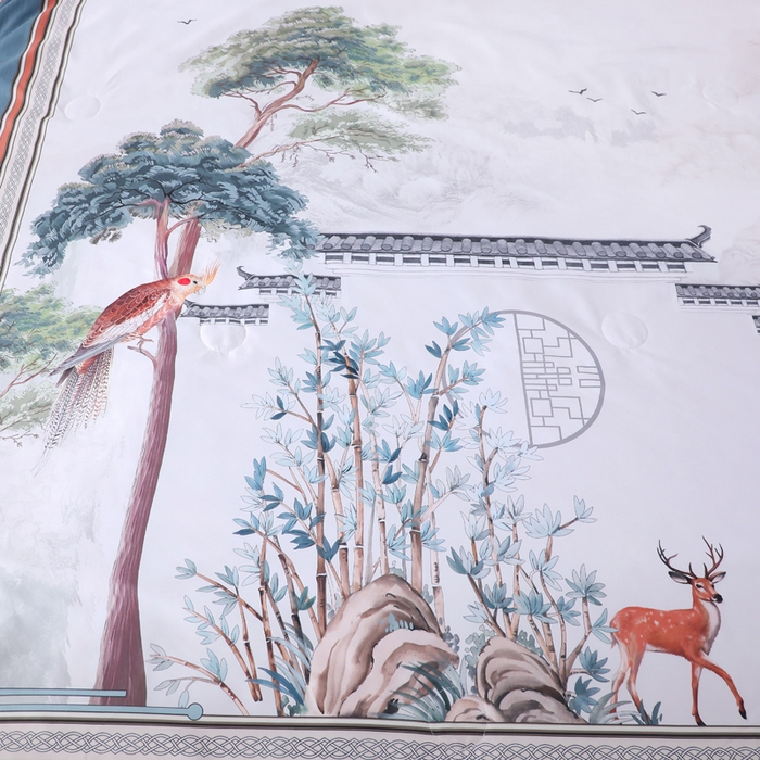 91家纺网 家纺一手货源 找家纺 贝兰仙奴 2025新款水洗天丝大中国风版夏被 梦回江南