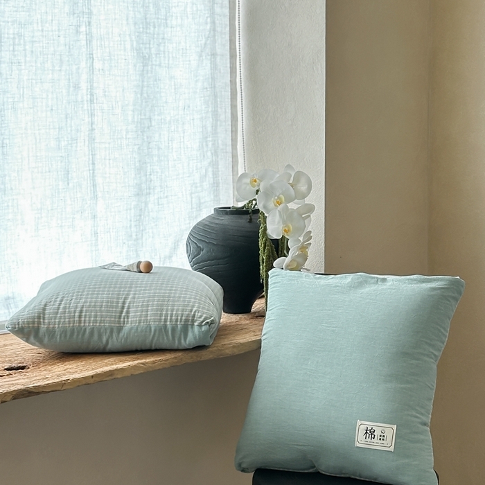 91家纺网 家纺一手货源 找家纺 多米家居 2025新款全棉水洗棉抱枕被 岛屿-绿