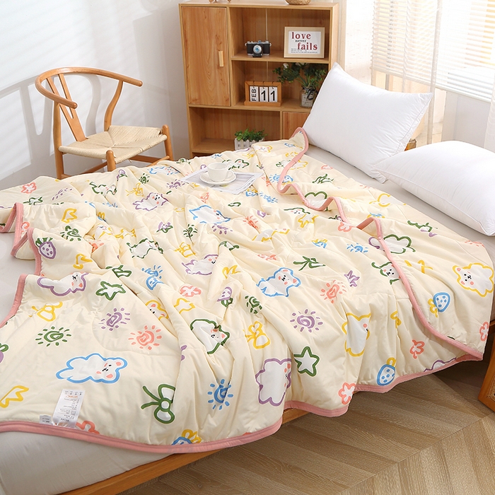 91家纺网 家纺一手货源 找家纺 贝兰仙奴 2025新款针织棉夏被 小米熊