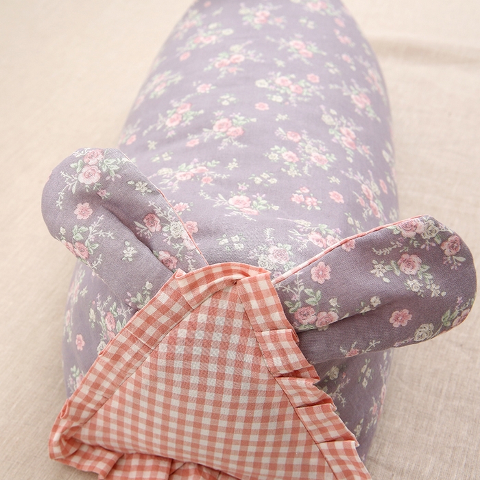 91家纺网 家纺一手货源 找家纺 （总）梦叶草 2025新款全棉双层纱萌兔荞麦枕芯护颈枕头50*16*16cm（±2cm）