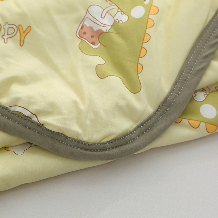 91家纺网 家纺一手货源 找家纺 贝兰仙奴 2025新款针织棉夏被 彩虹恐龙黄