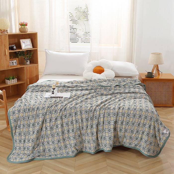 91家纺网 家纺一手货源 找家纺 贝兰仙奴 2025新款针织棉夏被 异域风情