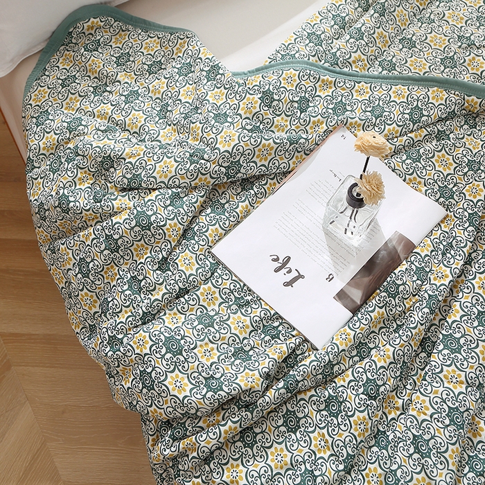 91家纺网 家纺一手货源 找家纺 贝兰仙奴 2025新款针织棉夏被 异域风情