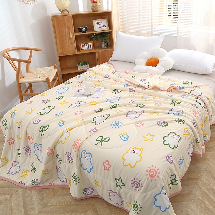 91家纺网 家纺一手货源 找家纺 贝兰仙奴 2025新款针织棉夏被 小米熊